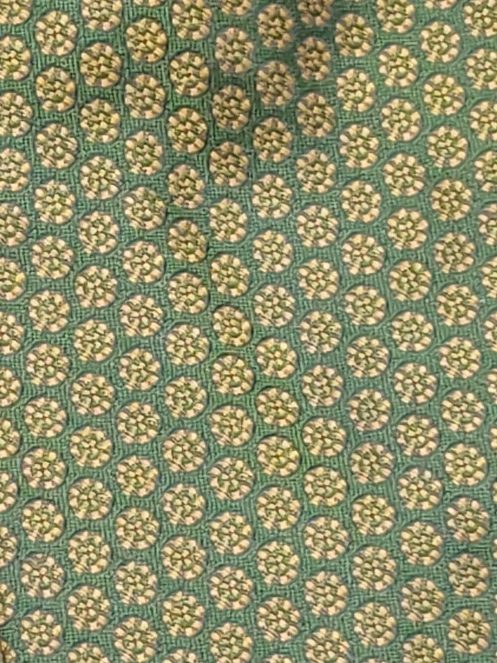 Blocks by Damon Necktie Green Gold Medallion Geometric Vintage Old Money Preppy
